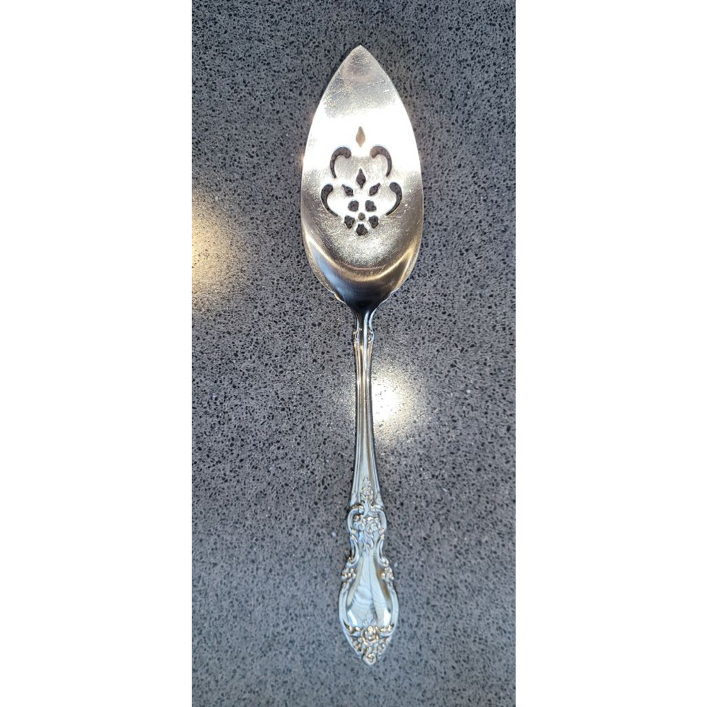 Oneida Community Stainless LOUISIANA Pierced Serving Spoon Ornate Vintage
